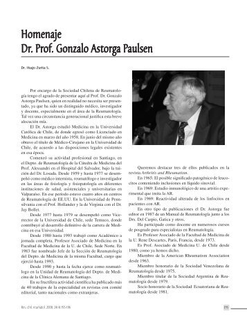 Homenaje Dr. Prof. Gonzalo Astorga Paulsen - Sociedad Chilena de ...