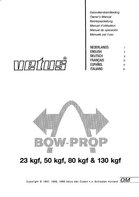 Vetus Bow Prop BOW13024 User Manual.pdf - Dolcetto