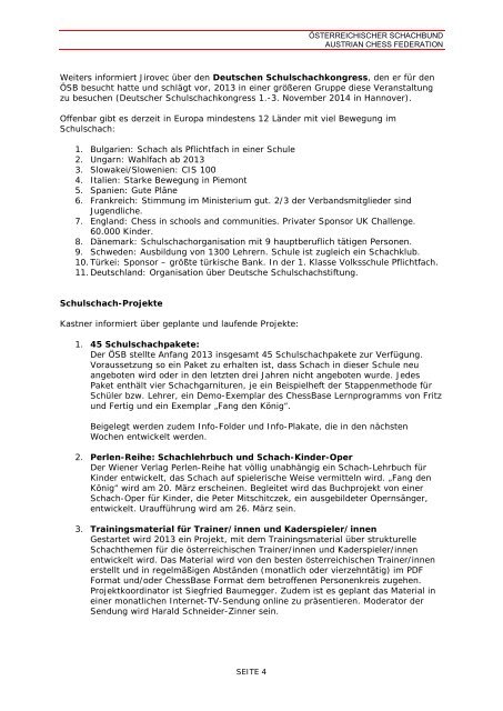 Protokoll ÃSB Sondersitzung Schulschach/Jugend Graz