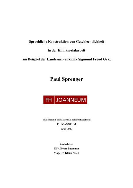 Sprachliche Konstruktion von Geschlechtlichkeit in der ... - LSF Graz