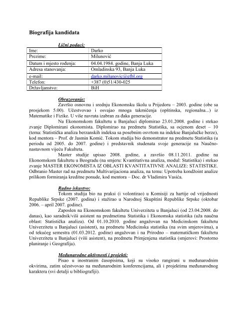 Biografija kandidata