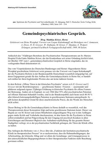 Gemeindepsychiatrisches Gespräch - Gesundheit in Herne