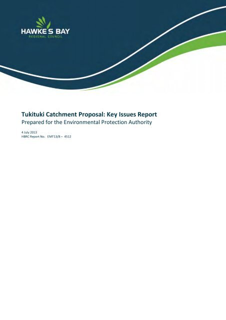 S149G3 Key Issues Report HBRC - Environmental Protection Authority