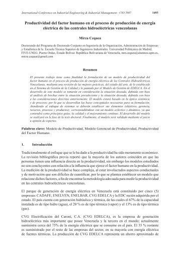 Productividad del factor humano en el proceso de - Adingor.es