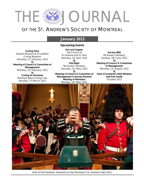 THE JOURNAL - St. Andrew's Society of Montreal