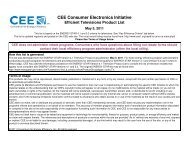 CEE Efficient Televisions Product List May 5, 2011 - Consortium for ...