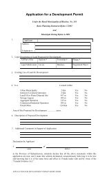 Application for a Development Permit - the Rural Municipality of ...