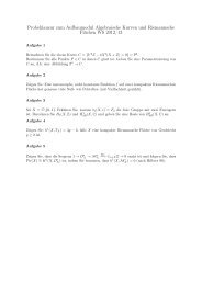 Probeklausur zum Aufbaumodul Algebraische Kurven und ...