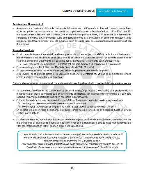 Meningitis - Facultad de Medicina UFRO - Universidad de La Frontera