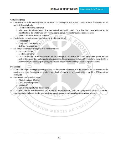 Meningitis - Facultad de Medicina UFRO - Universidad de La Frontera