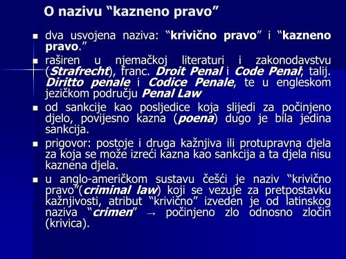 temeljni pojmovi kaznenog prava - Sveučilišni odjel za forenzične ...