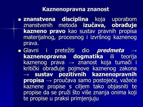 temeljni pojmovi kaznenog prava - Sveučilišni odjel za forenzične ...