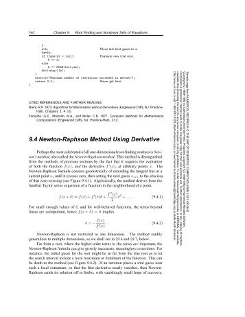 9.4 Newton-Raphson Method Using Derivative