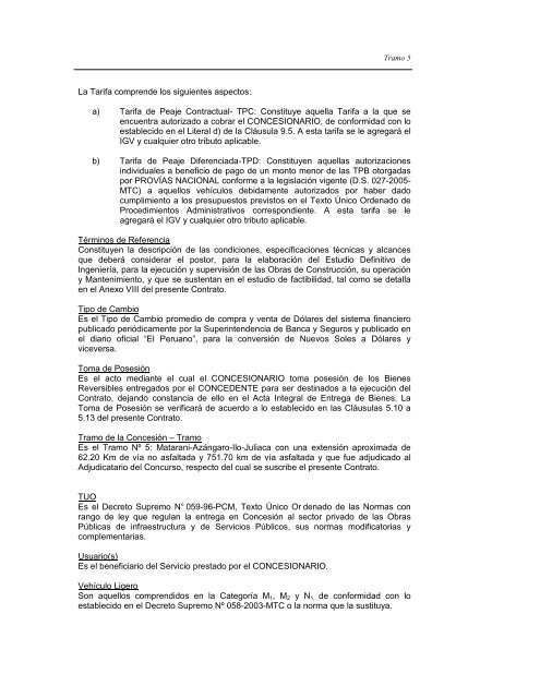 Sexta VersiÃ³n aprobada por ComitÃ©. Tramo 5 - ProinversiÃ³n