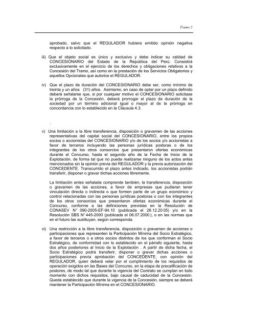 Sexta VersiÃ³n aprobada por ComitÃ©. Tramo 5 - ProinversiÃ³n