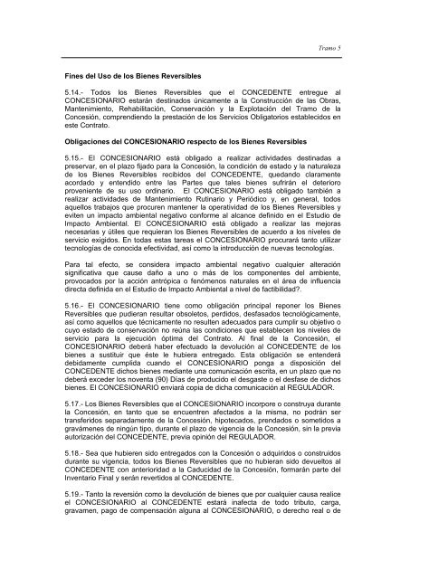 Sexta VersiÃ³n aprobada por ComitÃ©. Tramo 5 - ProinversiÃ³n