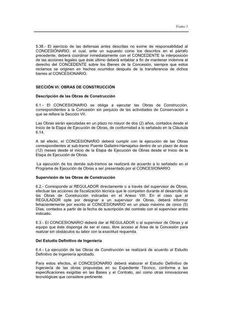 Sexta VersiÃ³n aprobada por ComitÃ©. Tramo 5 - ProinversiÃ³n