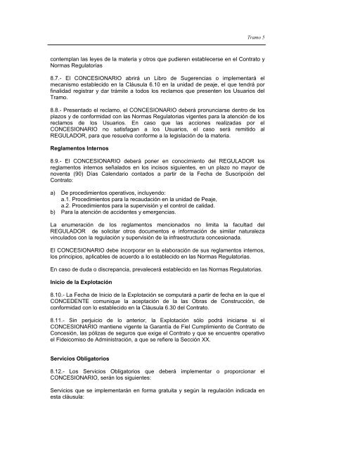 Sexta VersiÃ³n aprobada por ComitÃ©. Tramo 5 - ProinversiÃ³n