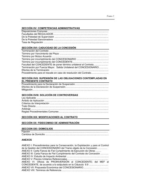 Sexta VersiÃ³n aprobada por ComitÃ©. Tramo 5 - ProinversiÃ³n