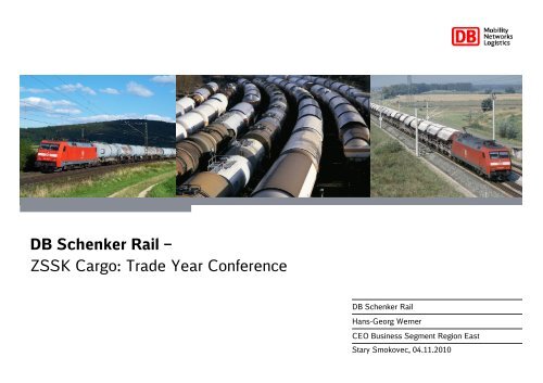 20101015_Presentation DB Schenker Rail at Trade ... - ZSSK Cargo