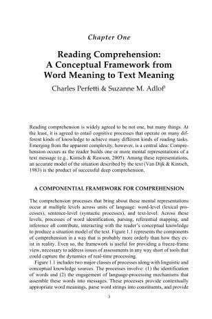 Reading Comprehension: A Conceptual Framework from Word ...