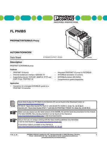 Data Sheet DB EN FL PN/IBS - IEC Supply, LLC