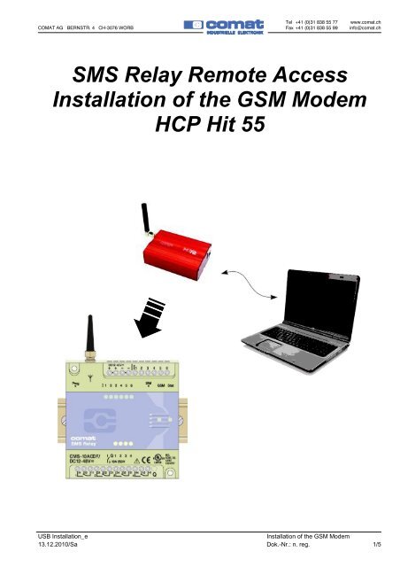 Installation of the GSM Modem - Comat AG