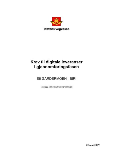 Krav til digitale leveranser i gjennomfÃ¸ringsfasen - BA-Nettverket