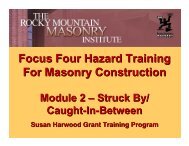 Focus Four Hazard Training For Masonry Construction - Rocky ...