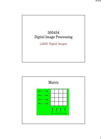 305434 305434 DIGITAL IMAGE PROCESSING Matrix