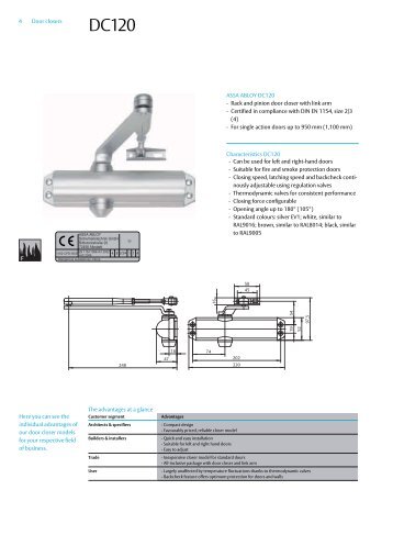 4 Door closers ASSA ABLOY DC120 Â· Rack and pinion door closer ...