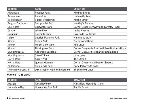 Seniors Guide to Council - Townsville City Council - Queensland ...