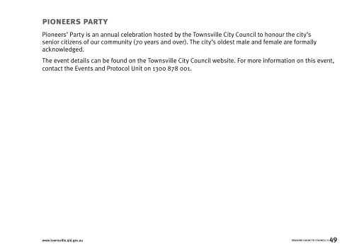 Seniors Guide to Council - Townsville City Council - Queensland ...