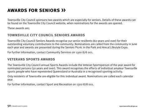 Seniors Guide to Council - Townsville City Council - Queensland ...