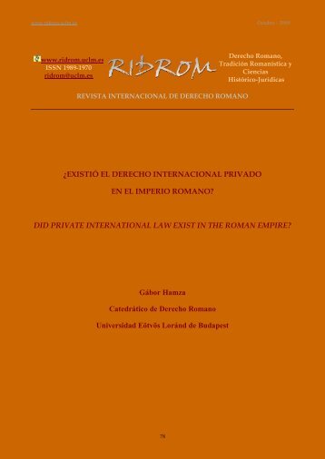 Â¿existiÃ³ el derecho internacional privado en el imperio romano?