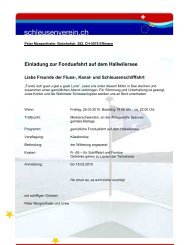 Einladung zur Fonduefahrt auf dem Hallwilersee - schleusenverein.ch