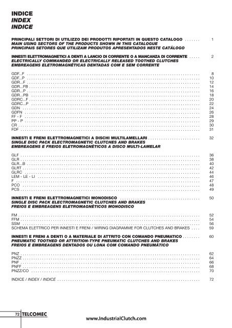 Innesti e freni elettromagnetici e pneumatici a denti ed a dischi ...