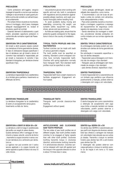 Innesti e freni elettromagnetici e pneumatici a denti ed a dischi ...