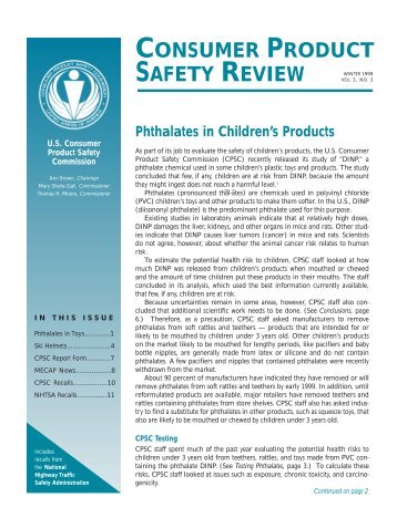 Consumer Product Safety Review - Winter 1999 - CPSC
