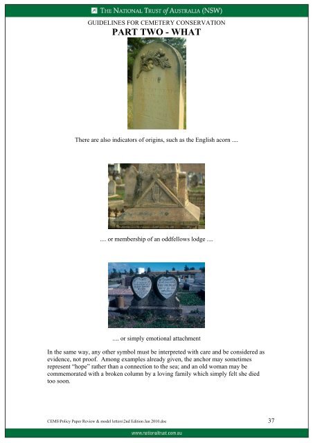 Guidelines for Cemetery Conservation - National Trust of Australia