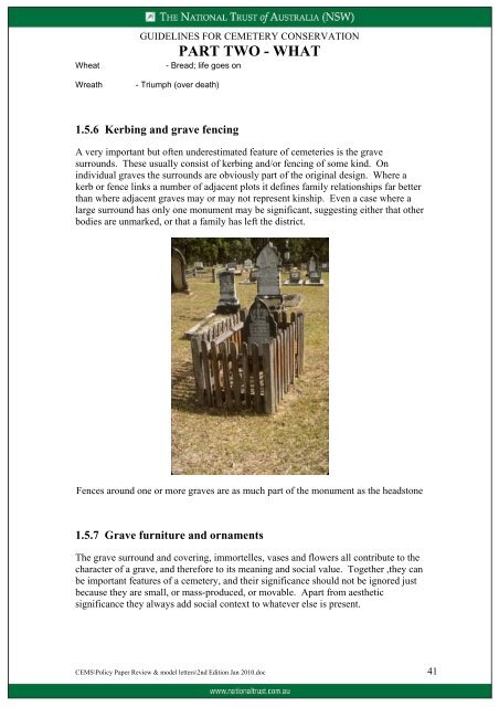 Guidelines for Cemetery Conservation - National Trust of Australia