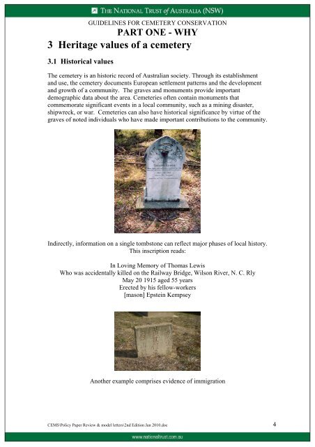Guidelines for Cemetery Conservation - National Trust of Australia