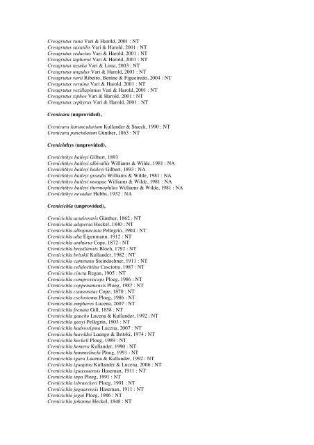 Vertebrates-Fish checkList - FADA