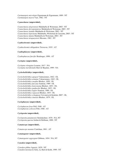 Vertebrates-Fish checkList - FADA