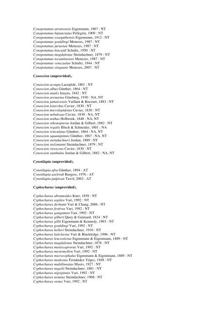 Vertebrates-Fish checkList - FADA