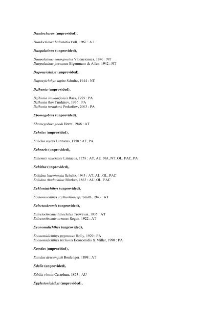 Vertebrates-Fish checkList - FADA