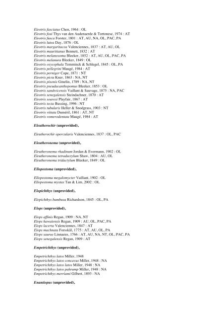 Vertebrates-Fish checkList - FADA