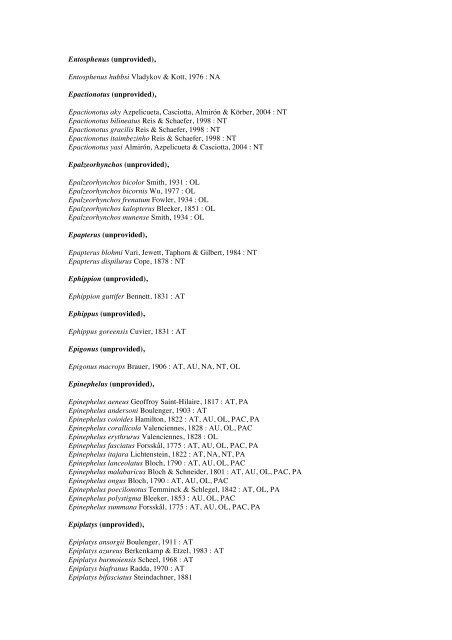 Vertebrates-Fish checkList - FADA