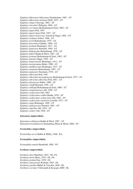 Vertebrates-Fish checkList - FADA