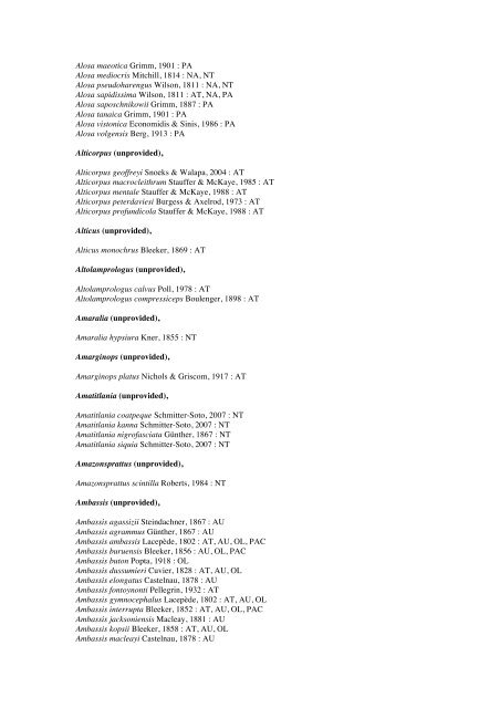 Vertebrates-Fish checkList - FADA